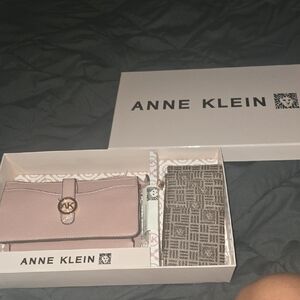 Anne Klein Blush and Charcoal Women's Wallet Set